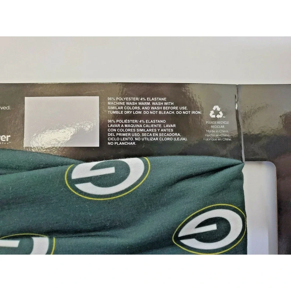 NFL Green‎ Bay Packers Muilti-Use Gaiter Face Mask Scarf Bandana Hair Band NW